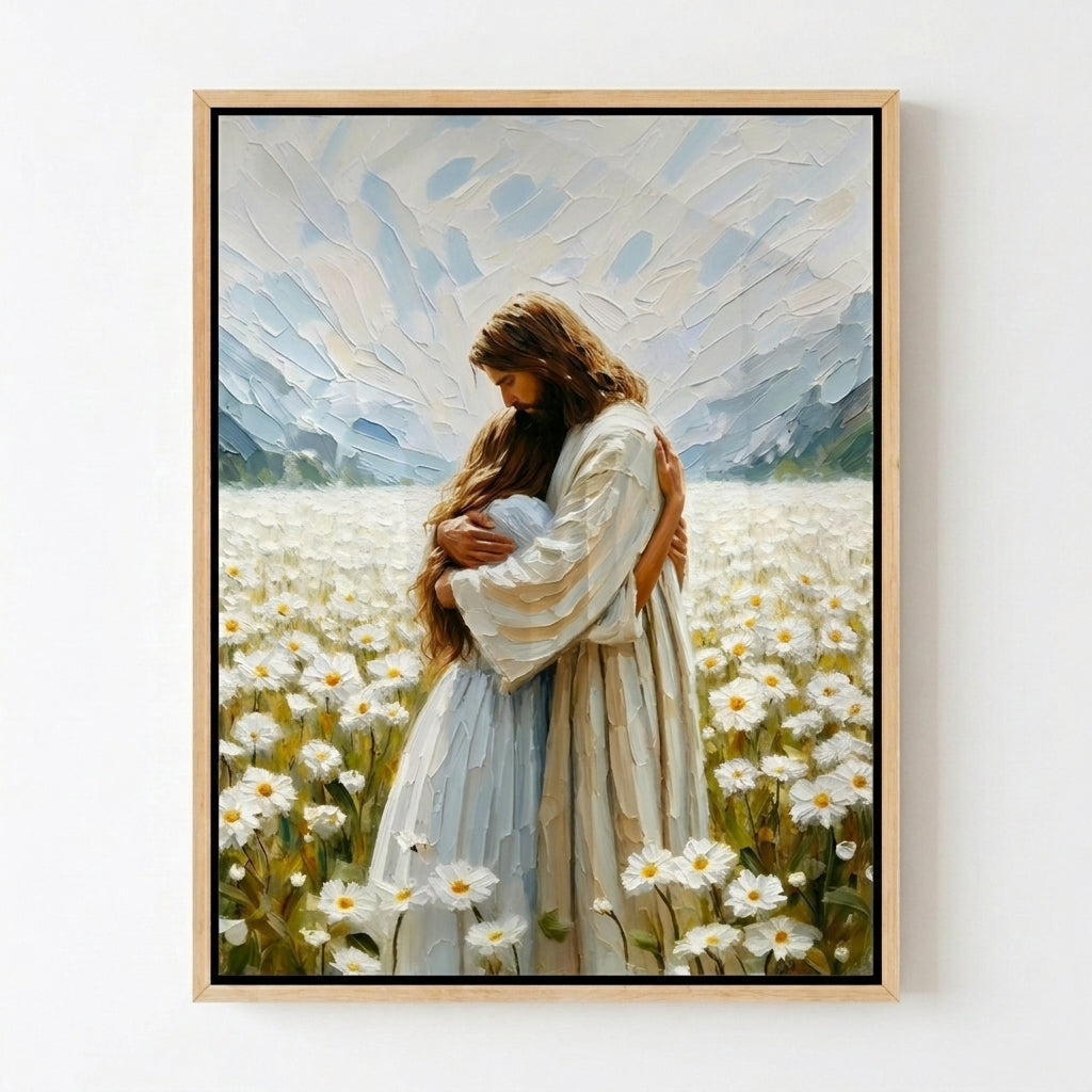 Jesus Hugging a Woman - Canvas