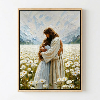 Jesus Hugging a Woman - Canvas