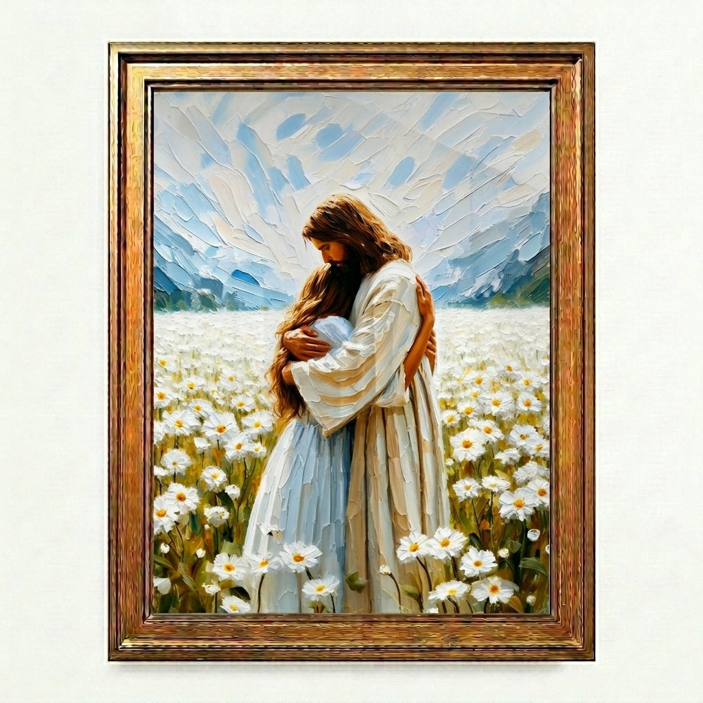 Jesus Hugging a Woman - Canvas