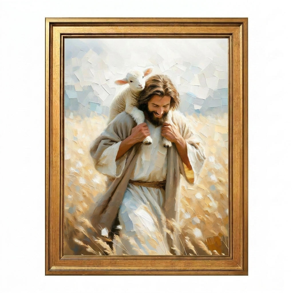 Jesus Carrying Little Lamb Home - Canvas