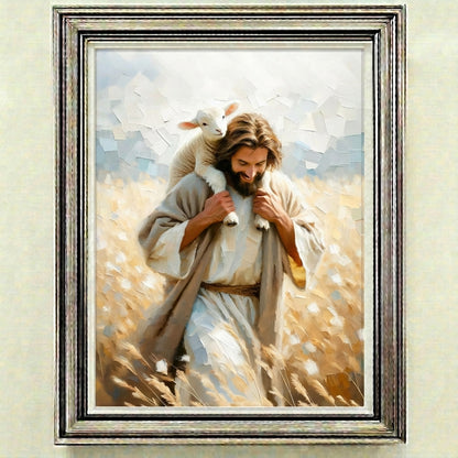 Jesus Carrying Little Lamb Home - Canvas
