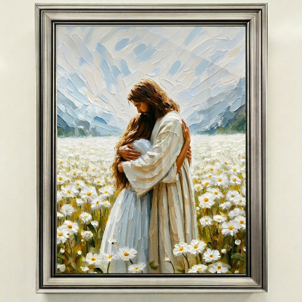 Jesus Hugging a Woman - Canvas