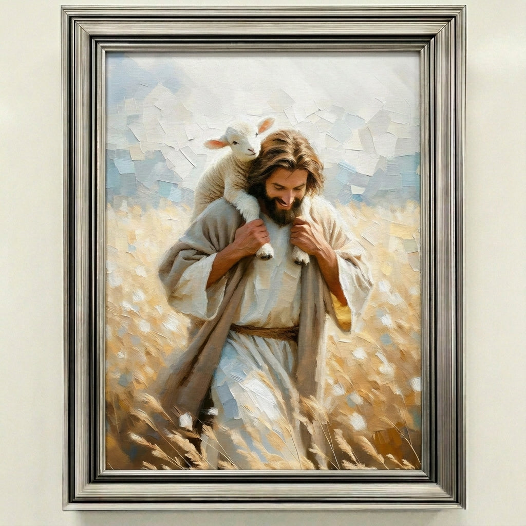 Jesus Carrying Little Lamb Home - Canvas