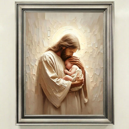 Jesus Holding a Baby - Canvas