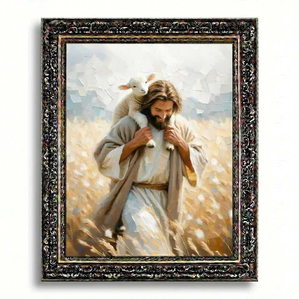 Jesus Carrying Little Lamb Home - Canvas