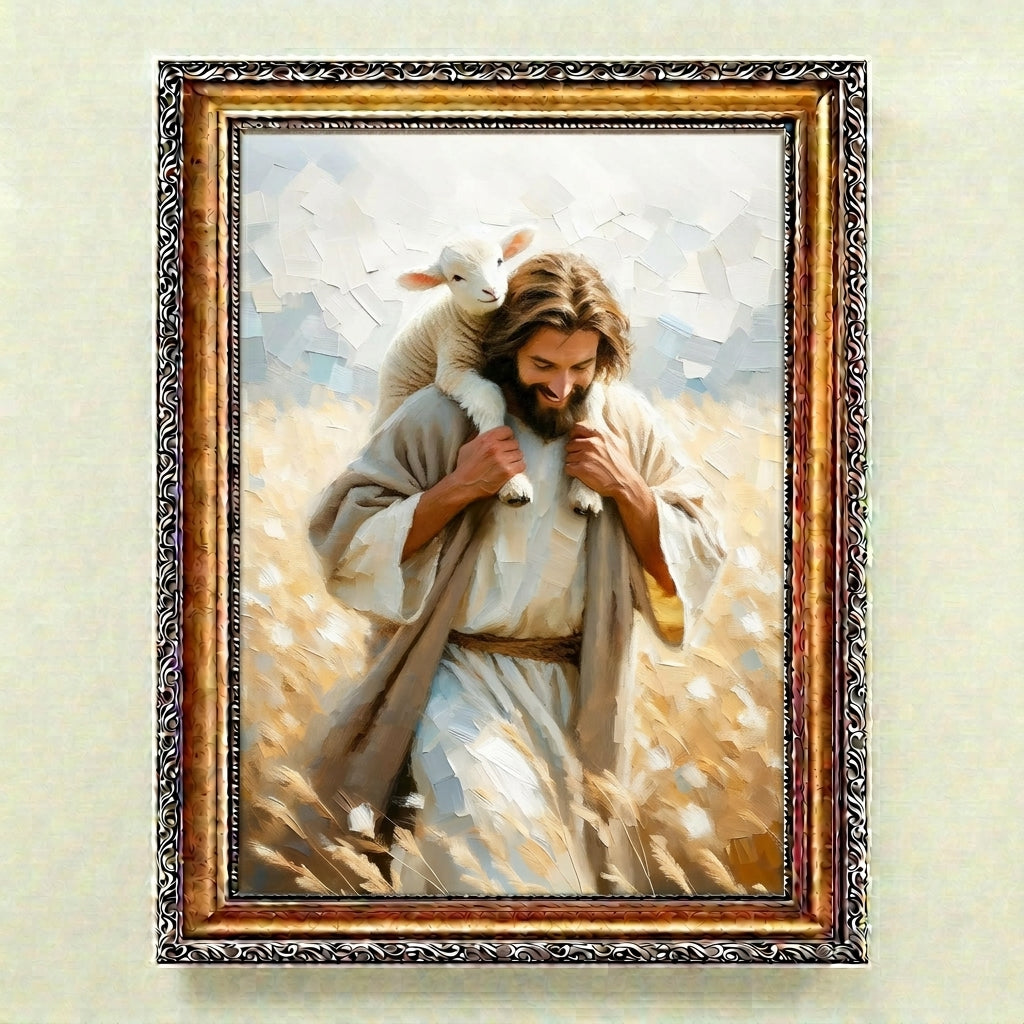Jesus Carrying Little Lamb Home - Canvas