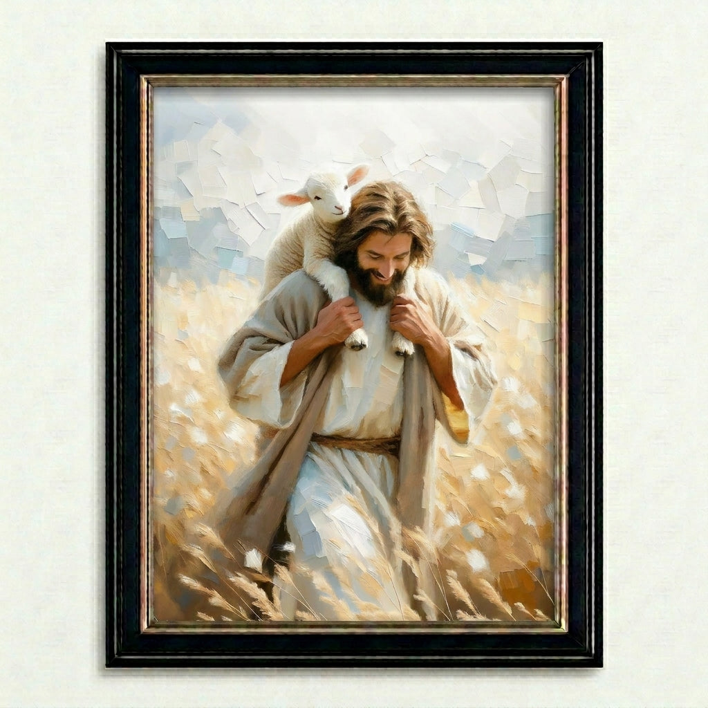Jesus Carrying Little Lamb Home - Canvas