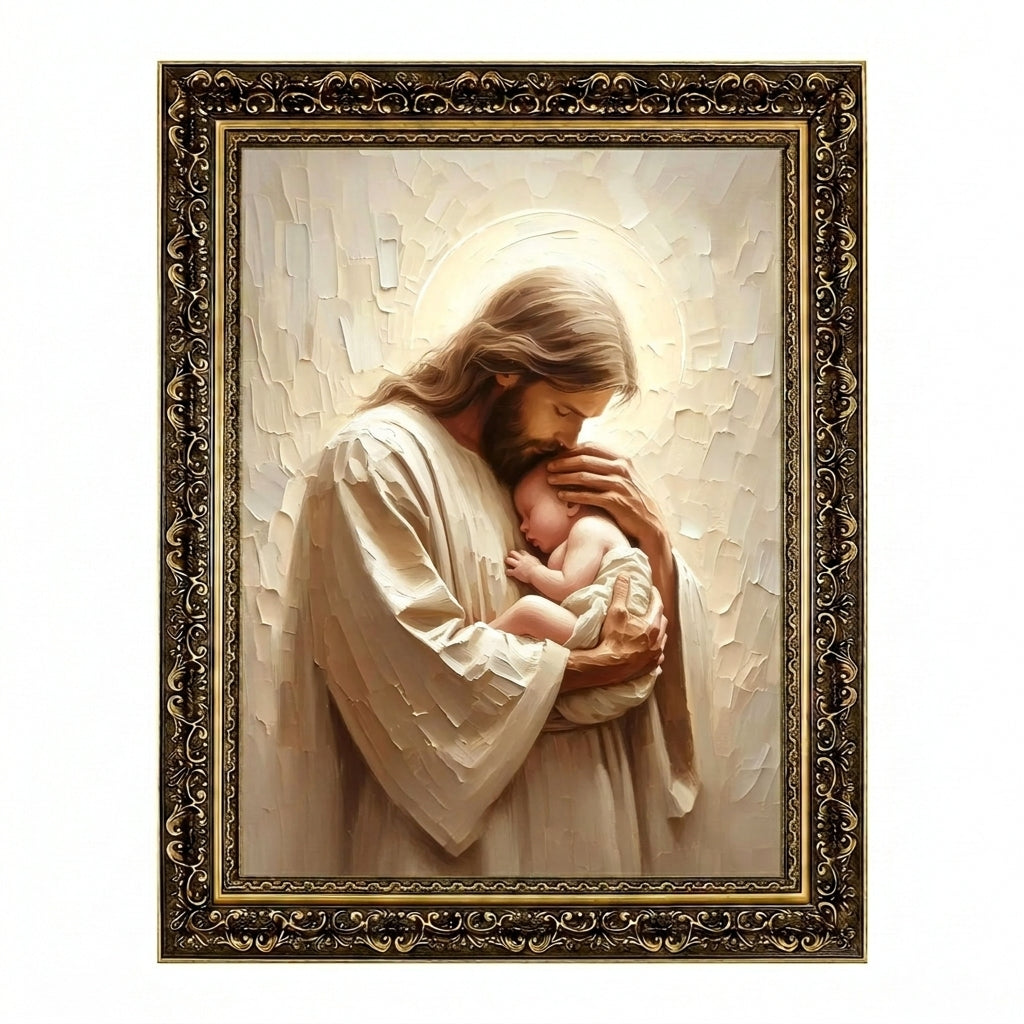 Jesus Holding a Baby - Canvas