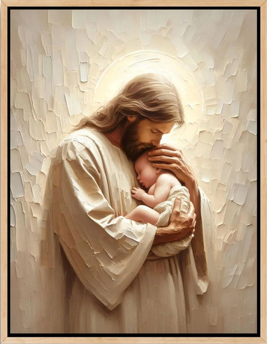 Jesus Holding a Baby - Canvas