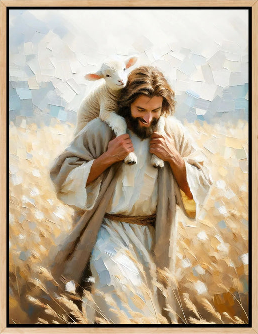 Jesus Carrying Little Lamb Home - Canvas
