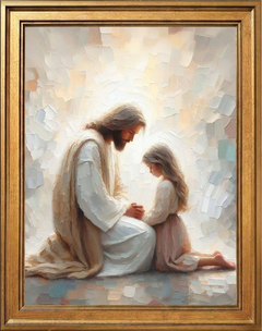Jesus Praying With Little Girl - Canvas