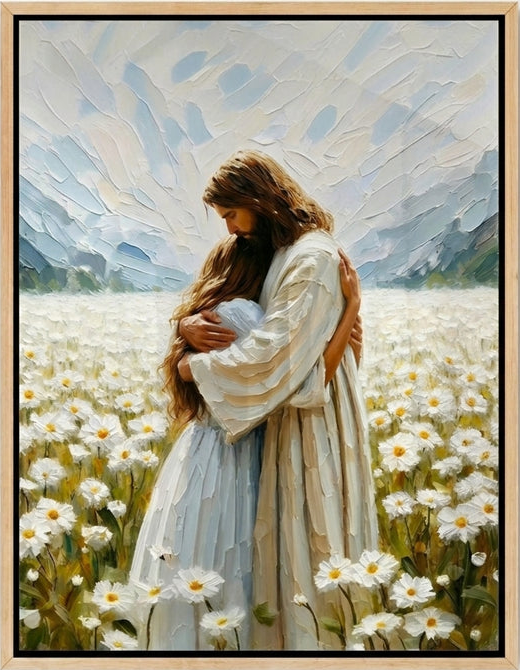 Jesus Hugging a Woman - Canvas