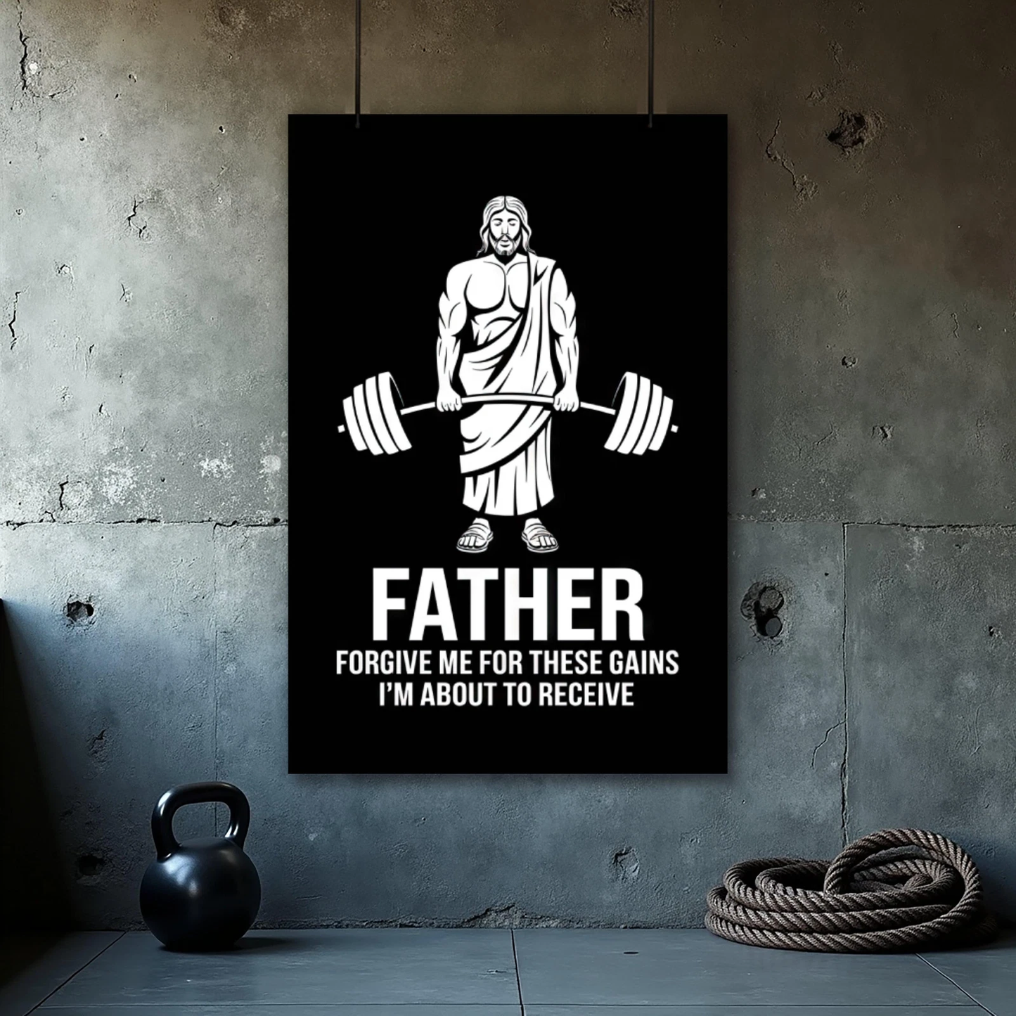 Funny Jesus Gym Poster