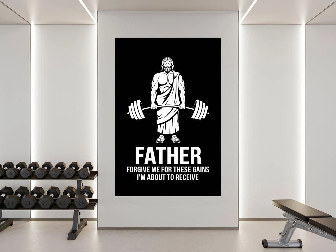 Funny Jesus Gym Poster
